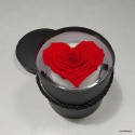 Duża wieczna róża w kształcie serca w eleganckim pudełku