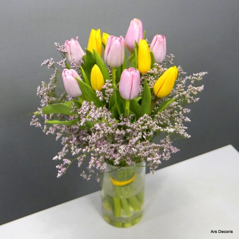 Tulipany z limonium ... 3 wielkości bukietów